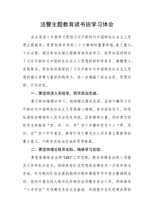 法警主题教育读书班学习体会.docx