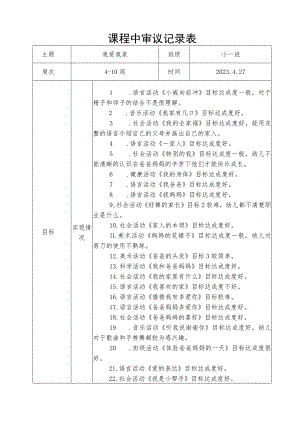 “我爱我家” 课程中审议记录表.docx