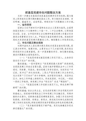 抓基层党建存在问题整改方案1600字.docx