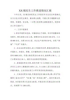 XX镇民生工作推进情况汇报.docx