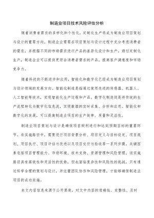 制造业项目技术风险评估分析.docx