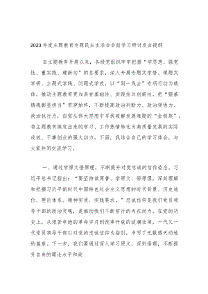 2023年度主题教育专题民主生活会会前学习研讨发言提纲 (4).docx