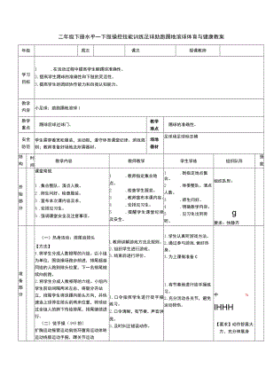 二年级下册水平一下肢操控技能训练足球助跑踢地滚球体育与健康教案.docx