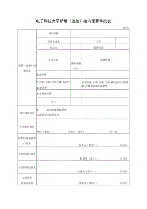 电子科技大学新增（追加）校内预算审批表.docx