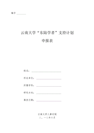 云南大学“东陆学者”支持计划申报表.docx