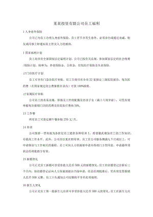 某某投资有限公司员工福利.docx