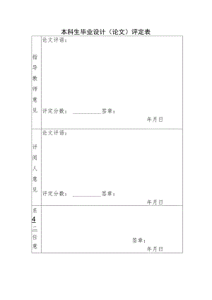 本科生毕业设计论文评定表.docx