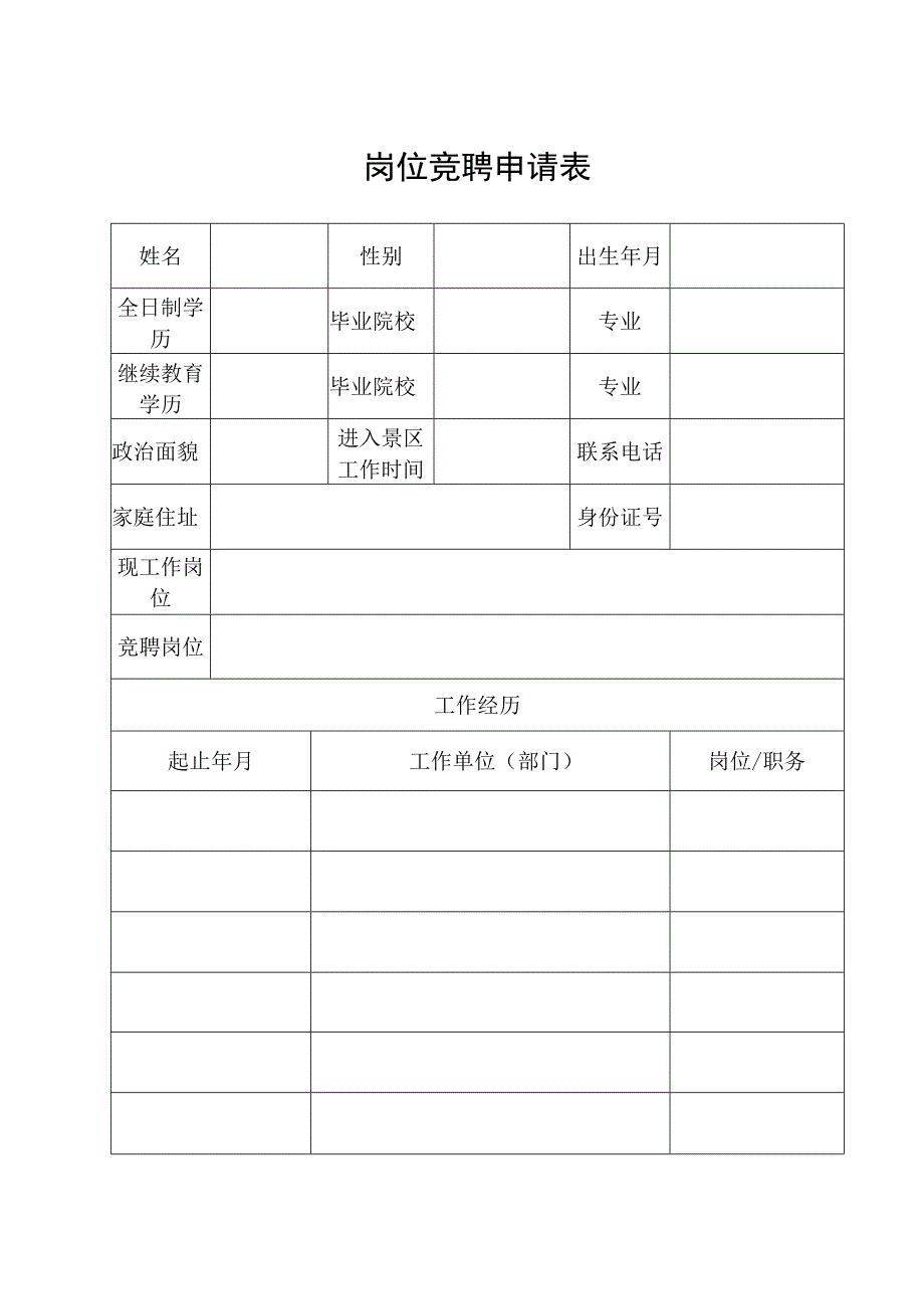 岗位竞聘申请表.docx_第1页