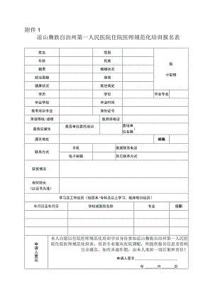 住院医师规范化培训招生报名表.docx