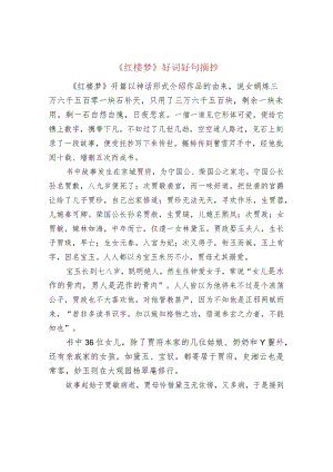 《红楼梦》好词好句摘抄.docx