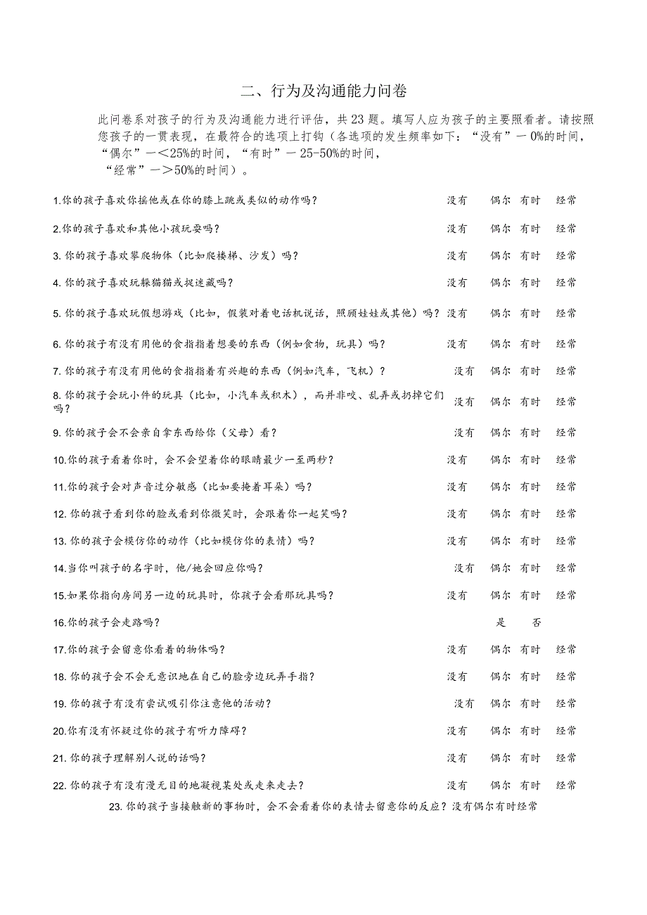 儿童孤独症CHAT-23 A筛查量表.docx_第3页