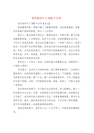 暑假趣事作文500字免费.docx