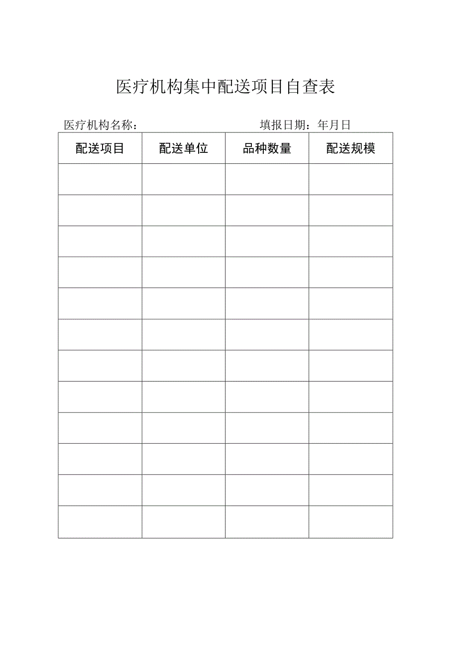 医疗机构集中配送项目自查表.docx_第1页