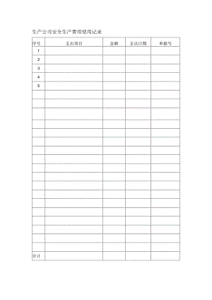 生产公司安全生产费用使用记录.docx