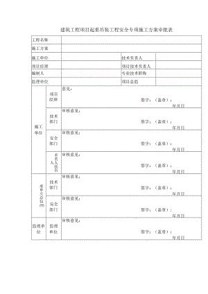 建筑工程项目起重吊装工程安全专项施工方案审批表.docx