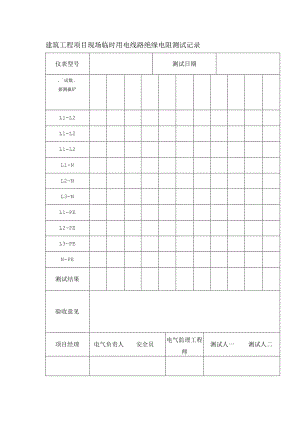 建筑工程项目现场临时用电线路绝缘电阻测试记录.docx