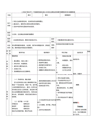 二年级下册水平一下肢操控技能训练小足球左右脚运球和脚内侧踢球体育与健康教案.docx