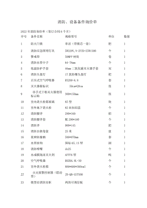 消防、设备备件询价单.docx