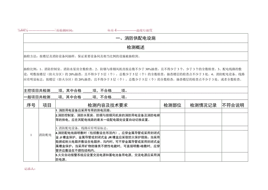 建筑消防设施检测原始记录汇总表.docx_第1页