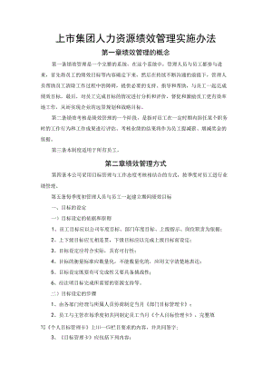 上市集团人力资源绩效管理实施办法.docx