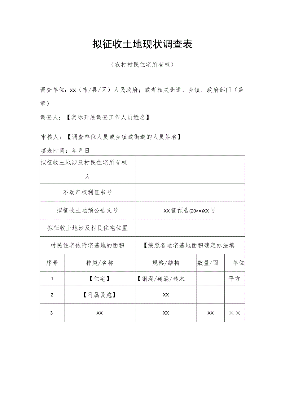 拟征收土地现状调查表.docx_第1页