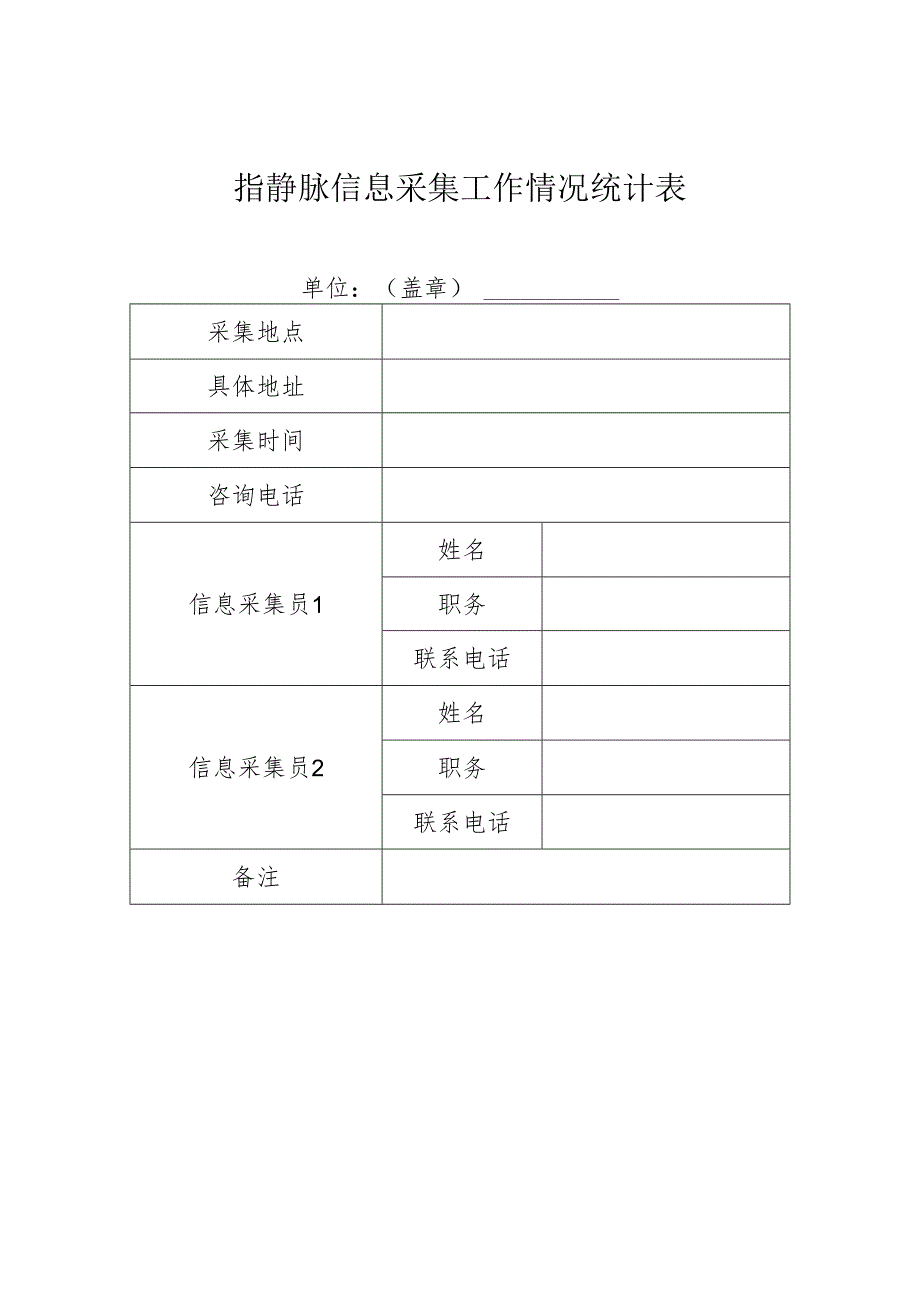 指静脉信息采集工作情况统计表.docx_第1页