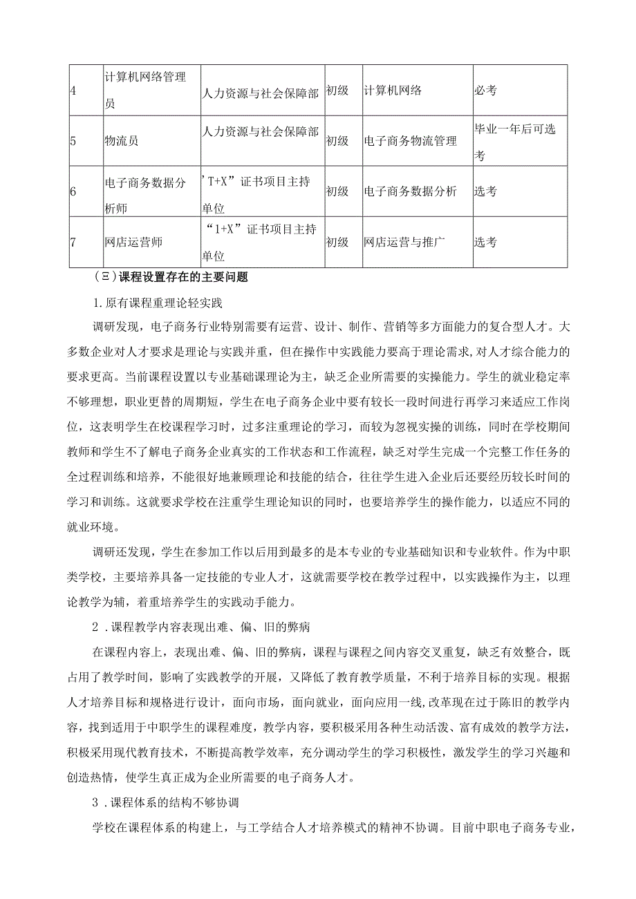 电子商务专业“三以一化”课程体系改革实施方案.docx_第3页