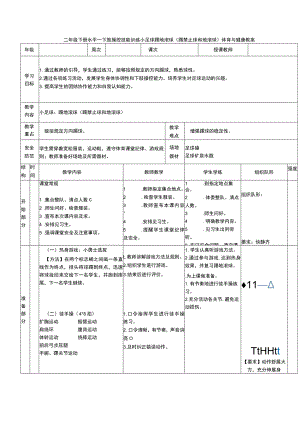 二年级下册水平一下肢操控技能训练小足球踢地滚球 (踢禁止球和地滚球）体育与健康教案.docx