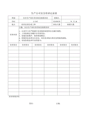 生产公司安全培训记录表.docx