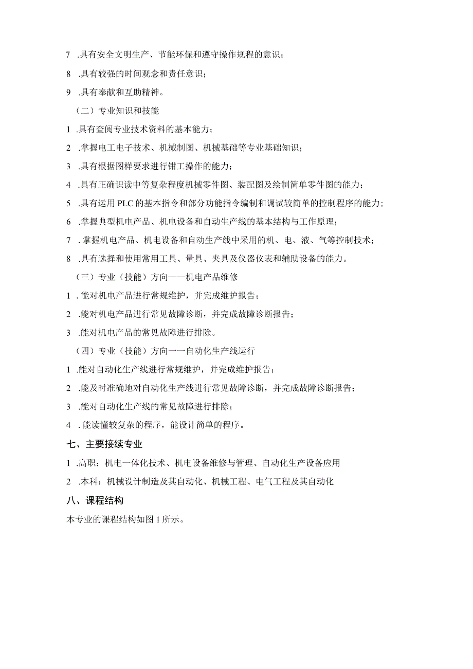 机电技术应用专业“订单培养、校企融通、多证书培养”工学合人才培养方案.docx_第2页