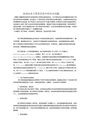 论浅议电子商务信息中的安全问题.docx