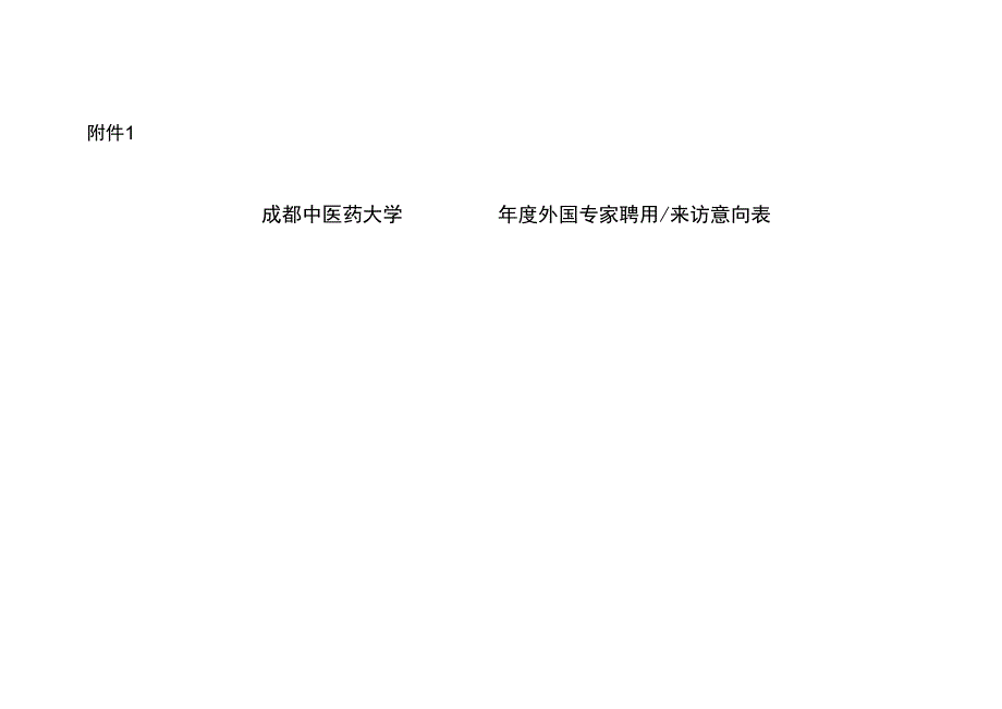 成都中医药大学外国专家聘用来访意向表.docx_第1页