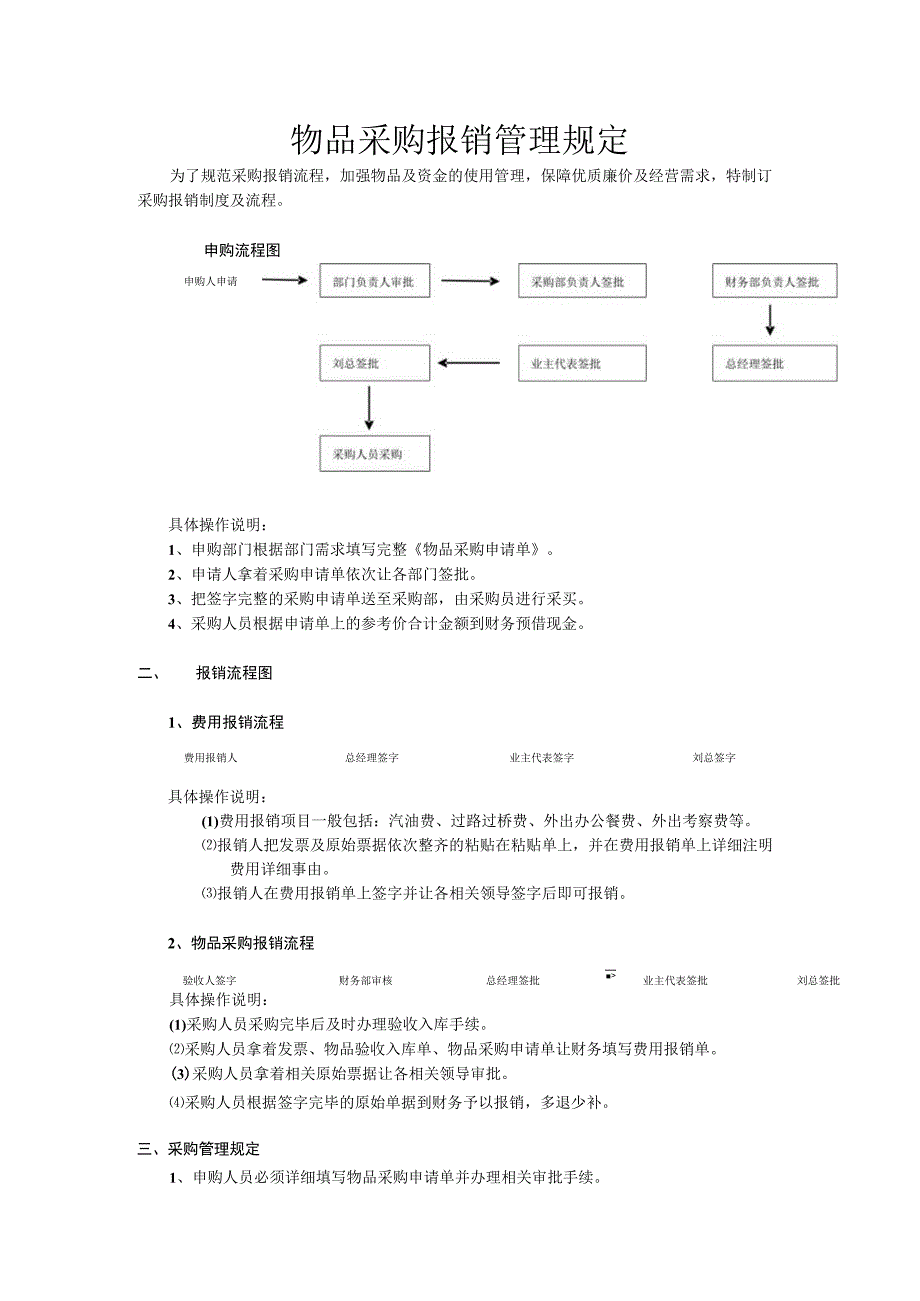 物品采购报销管理规定.docx_第1页