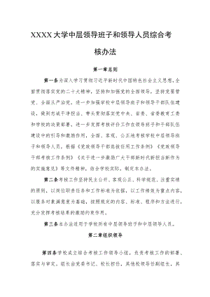 大学中层领导班子和领导人员综合考核办法.docx