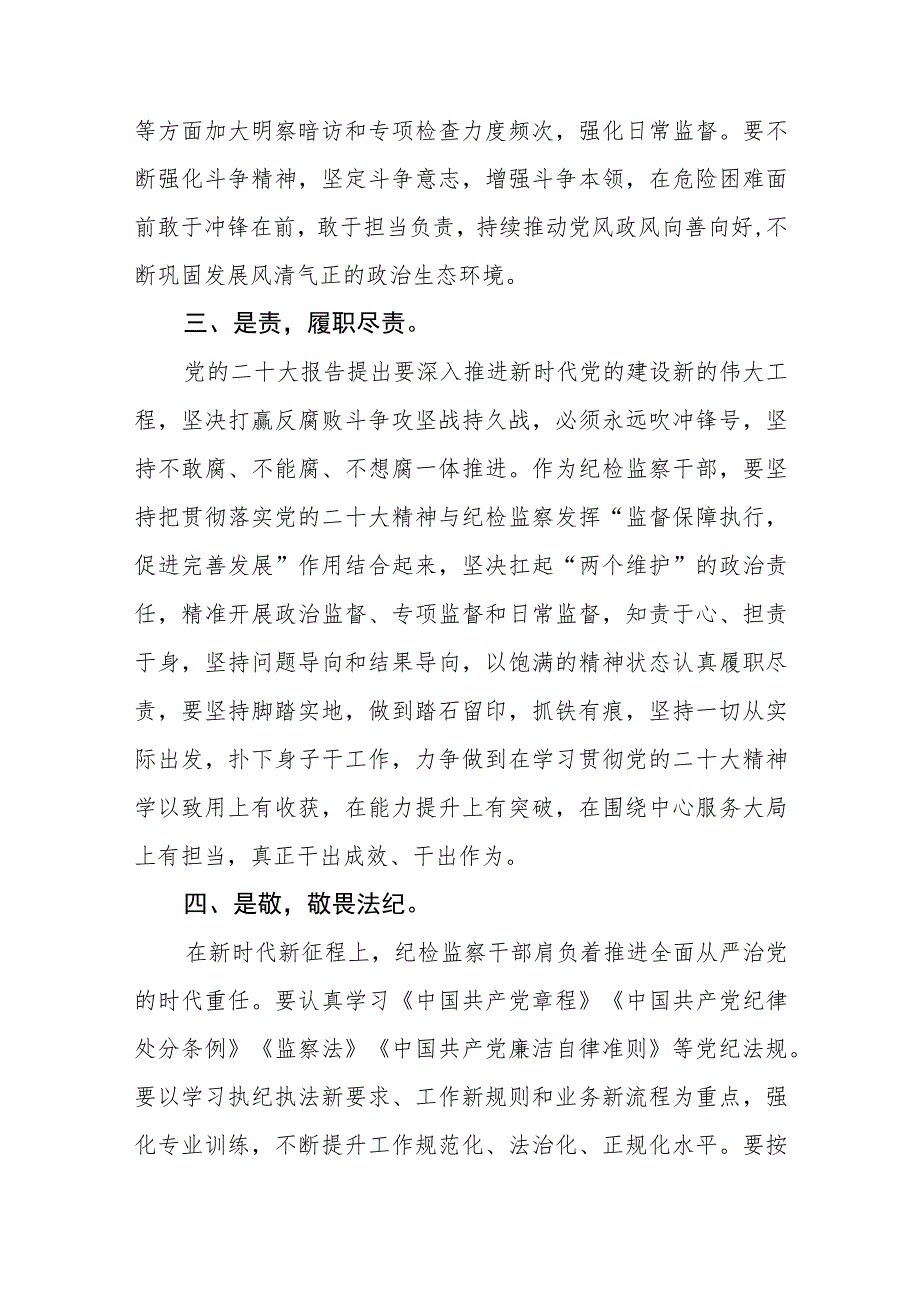 纪检监察干部学习党的二十大精神心得体会范文(3篇).docx_第3页