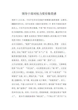 领导干部对权力要有敬畏感.docx