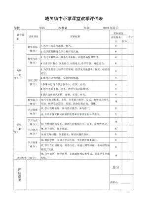 城关镇中小学课堂教学评估表.docx