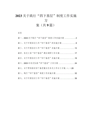 关于践行“四下基层”制度工作实施方案（共9篇）.docx