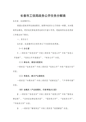 长春市工信局政务公开任务分解表.docx