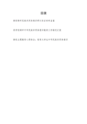 高校铸牢民族共同体意识研讨发言材料工作情况汇报学习心得体会共4篇.docx