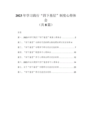 (8篇)2023年学习践行“四下基层”制度心得体会范文.docx