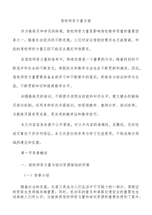 驾校师资力量方案.docx