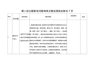 第二批主题教育清单及整改措施情况台账表格（查摆、存在问题）20231103.docx