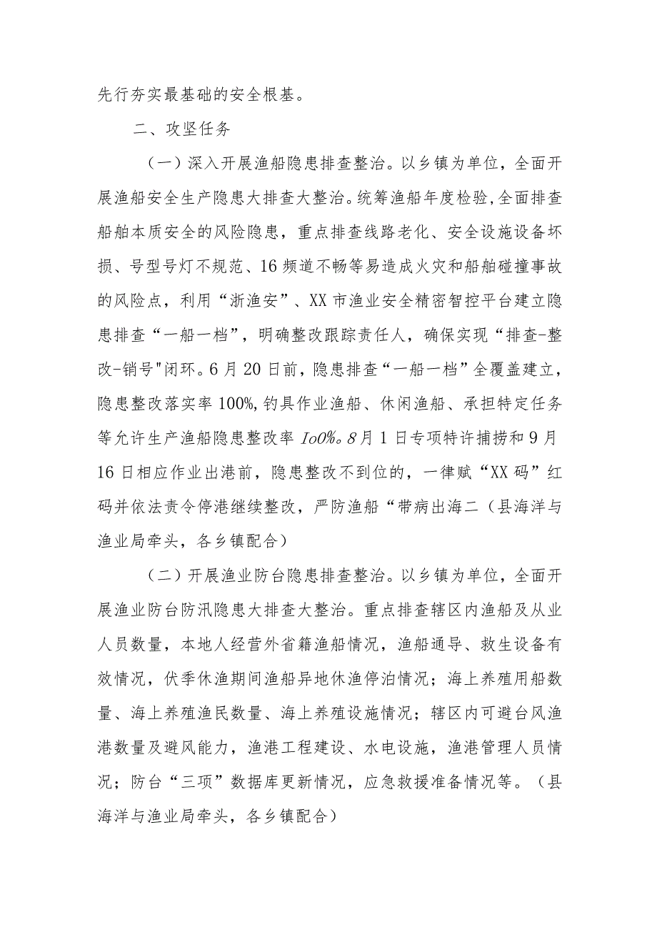 XX县渔业领域安全生产隐患大排查大整治暨伏休整治攻坚行动方案.docx_第2页