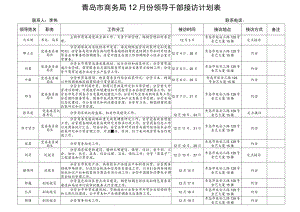 青岛市商务局12月份领导干部接访计划表.docx