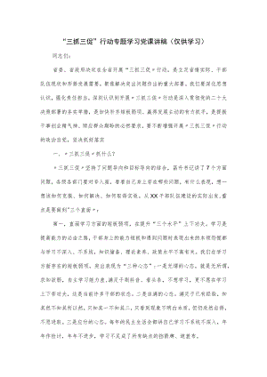 “三抓三促”行动专题学习党课讲稿三.docx