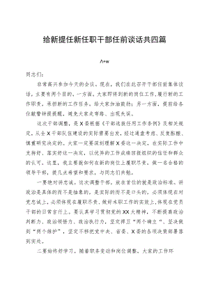 给新提任新任职干部任前谈话共四篇.docx