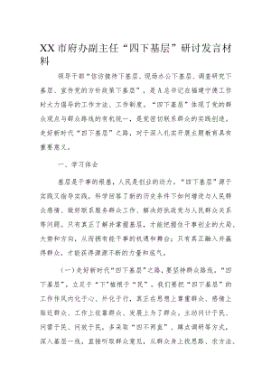 XX市府办副主任“四下基层”研讨发言材料.docx