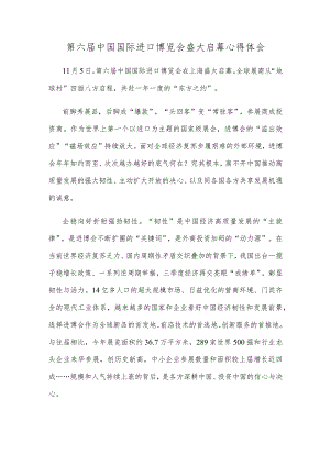 第六届中国国际进口博览会盛大启幕心得体会.docx