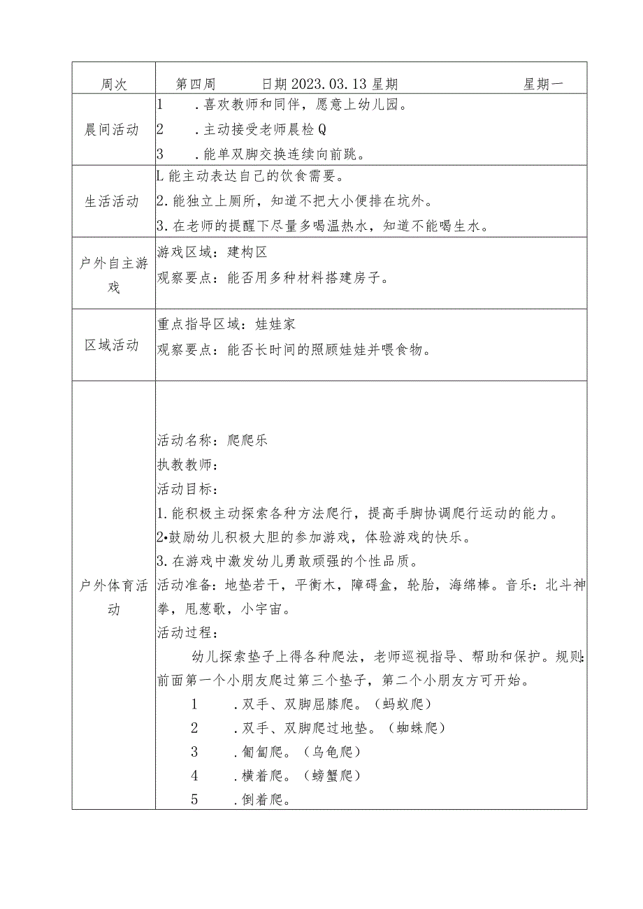 小一班备课本第4周备课教案.docx_第1页